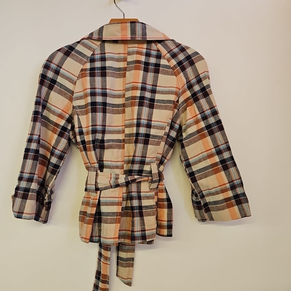 Charlotte Russe Plaid Peacoat Jacket Size S Women's Boho Casual Y2K - Picture 2 of 10
